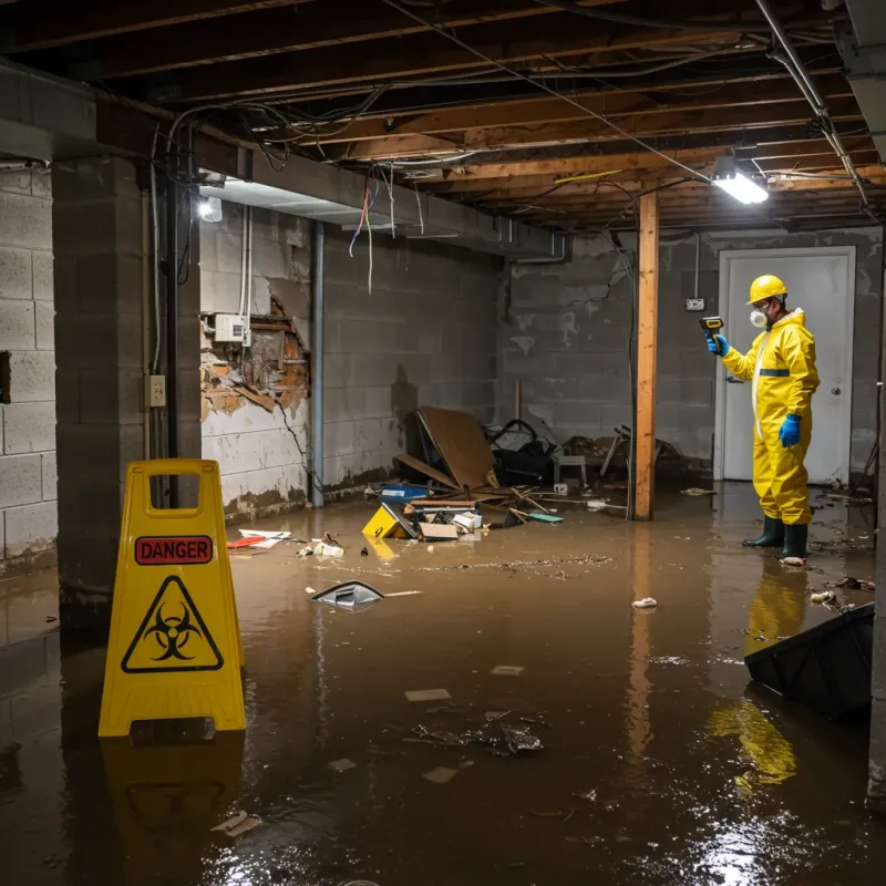 Flooded Basement Electrical Hazard in Haw River, NC Property