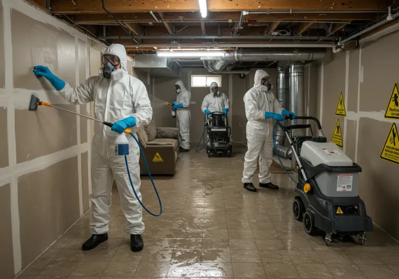 Basement Moisture Removal and Structural Drying process in Haw River, NC